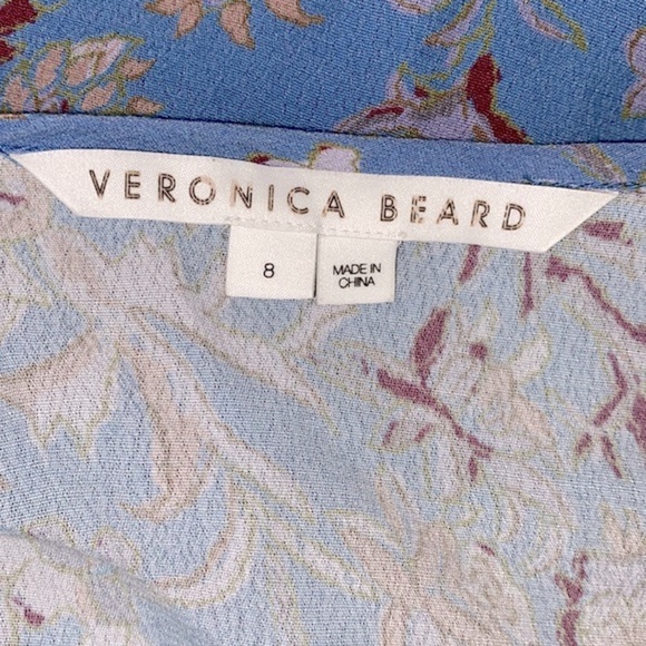 Veronica Beard blue tiani floral drawstring dress in cornflower size 8 - Picture 10 of 14